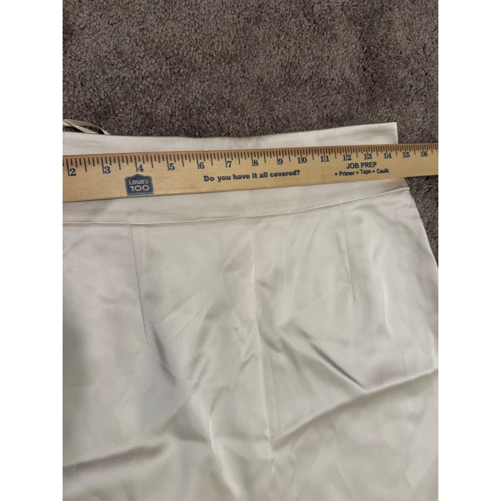 Antonio Melani Ivory Satin Pencil Skirt Zipper Back Women Size Petite - Picture 7 of 11